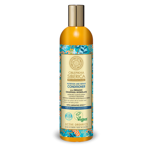 ACONDICIONADOR CON HIDROLATO DE ESPINO AMARILLO ORGÁNICO PARA CABELLO DÉBIL Y DAÑADO, NUTRICIÓN Y REPARACIÓN, 400 ml - Natura Siberica