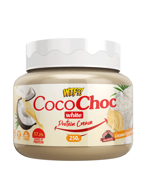 CREMA PROTEICA SABOR BOMBÓN DE CHOCOLATE BLANCO RECUBIERTO DE COCO 250g - WTF