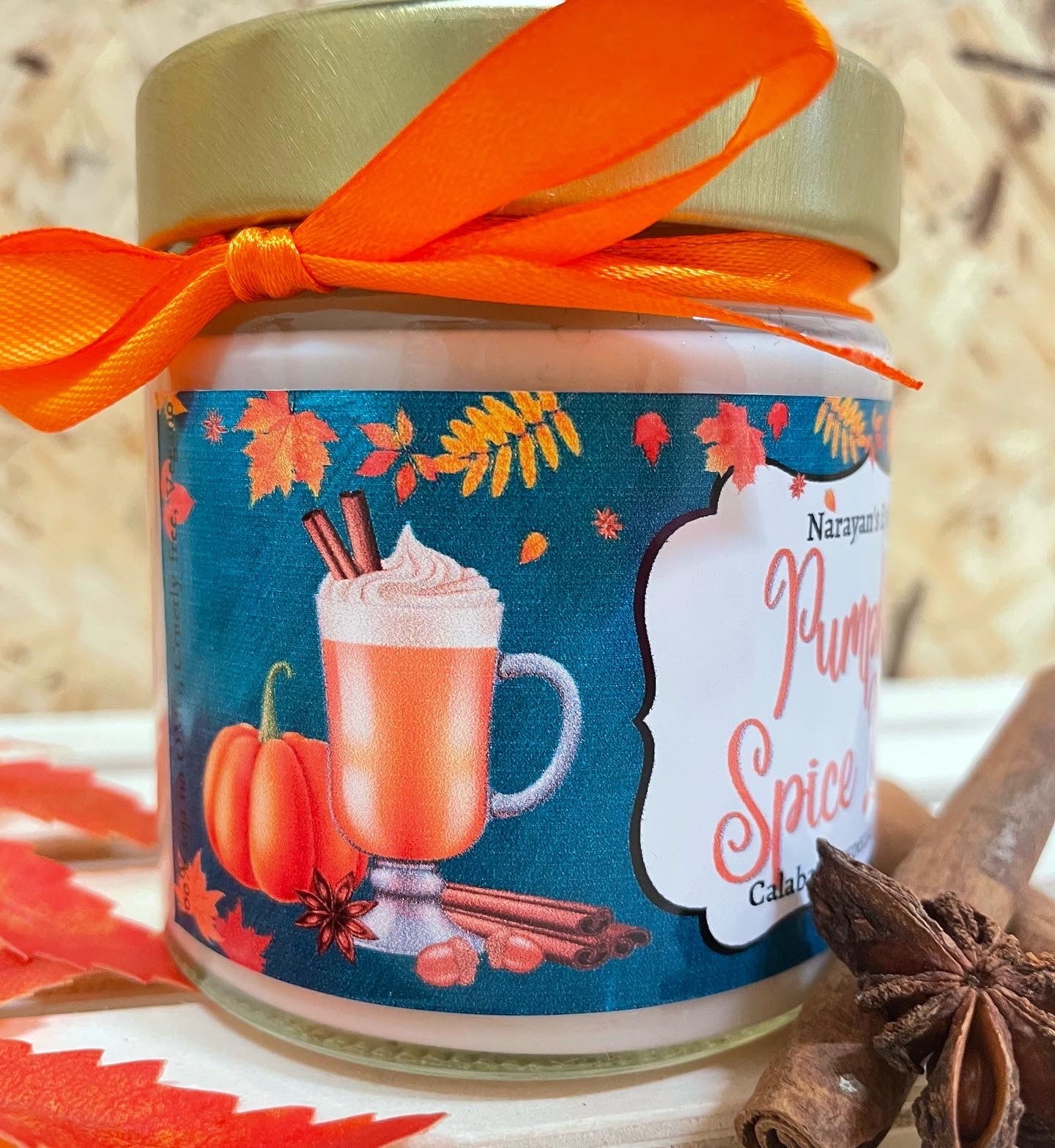 Vela Soja - Pumpkin Spice Latte - Narayan's Eyes - Natural y Artesana