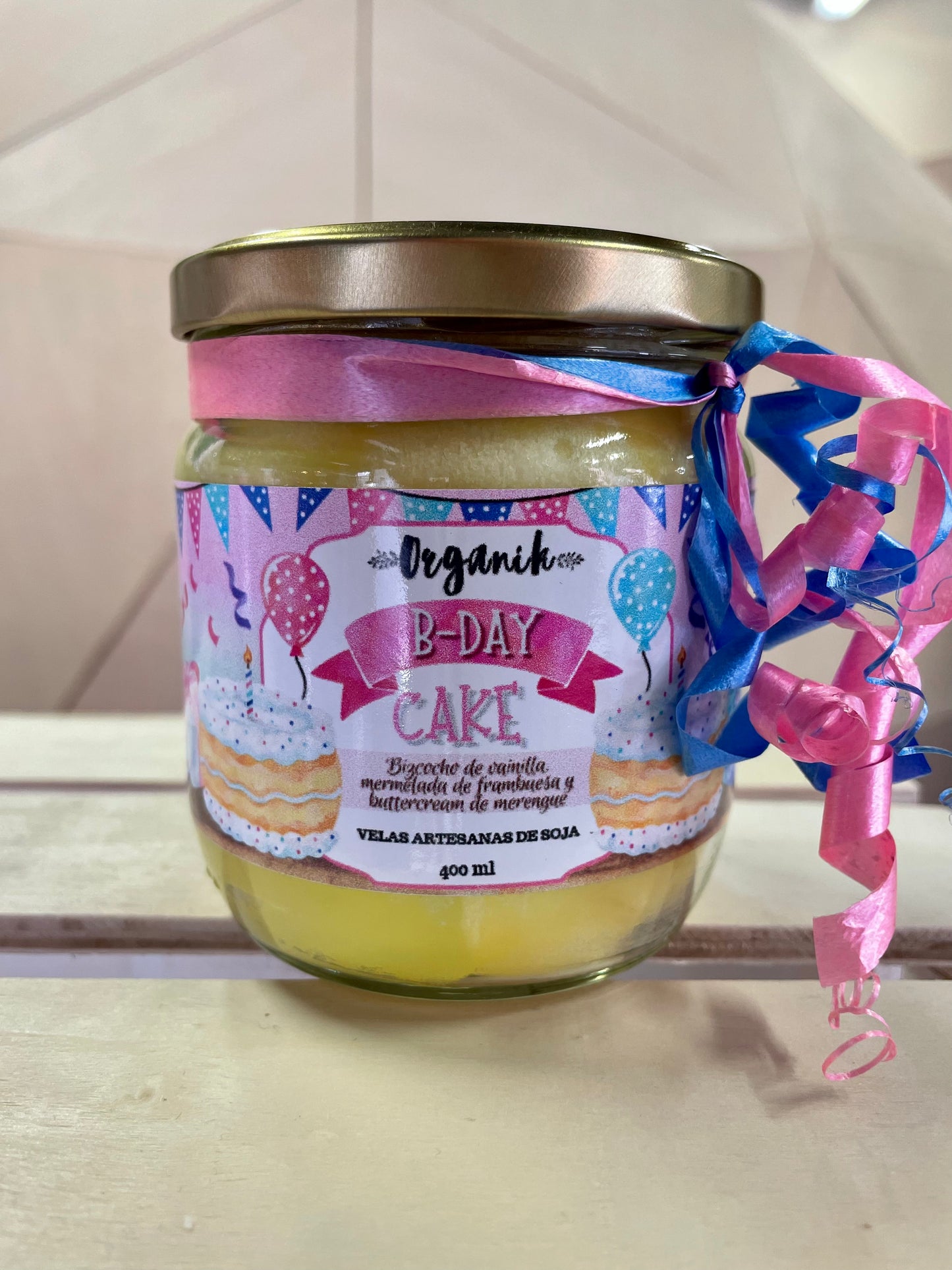 B-DAY CAKE - Tarta de Cumpleaños - VELA SOJA - organikvelas