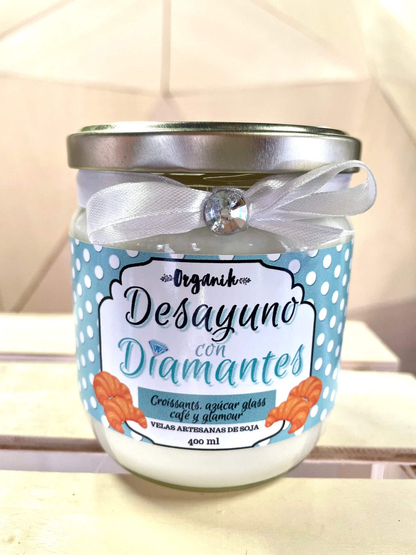 DESAYUNO CON DIAMANTES - VELA SOJA - organikvelas