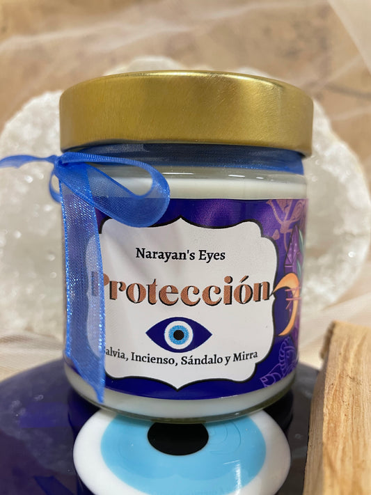 VELA SOJA - PROTECCIÓN- Narayan's Eyes - Natural y Artesana