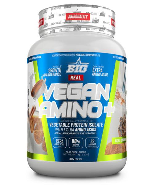 REAL VEGAN AMINO PLUS CON SABOR LECHE Y CANELA 1Kg - BIG
